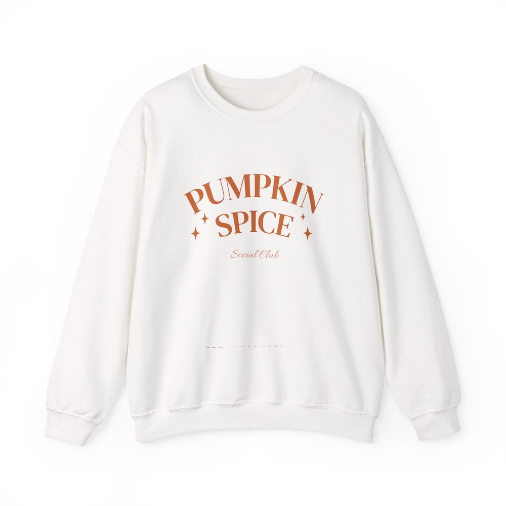 Pumpkin Spice Social Club Crewneck Sweatshirt White Graphic Pullover Mens